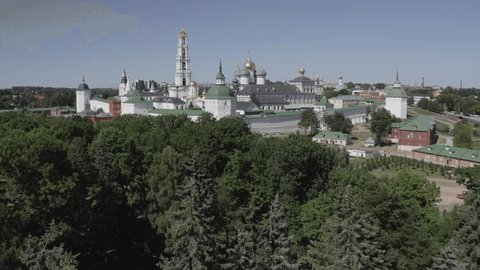 Aerial View of Trinity-Sergius Lavra Church Domes
