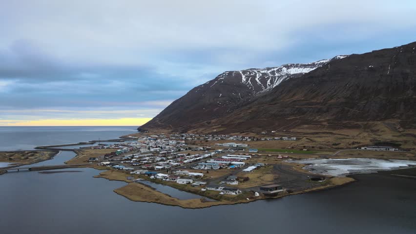 The picturesque town of Ólafsfjörður in Iceland