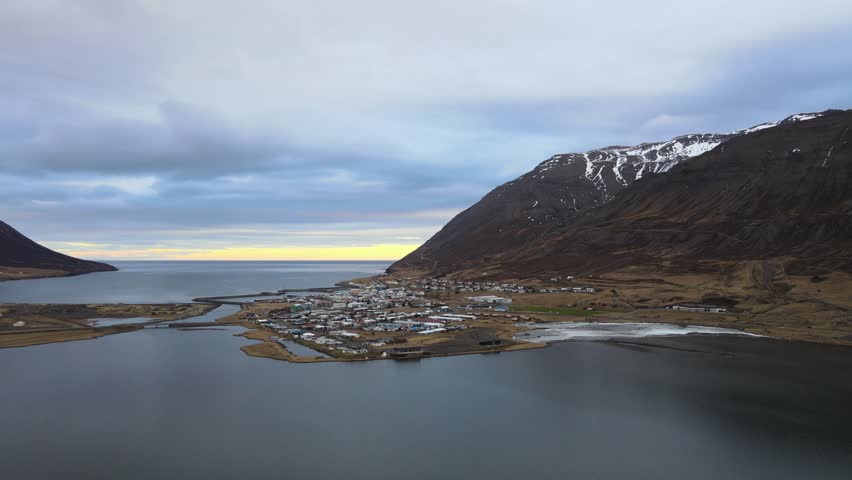 The picturesque town of Ólafsfjörður in Iceland