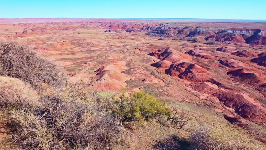 Panoramic View of Tiponi Point at Petrified Forest National Park Arizona