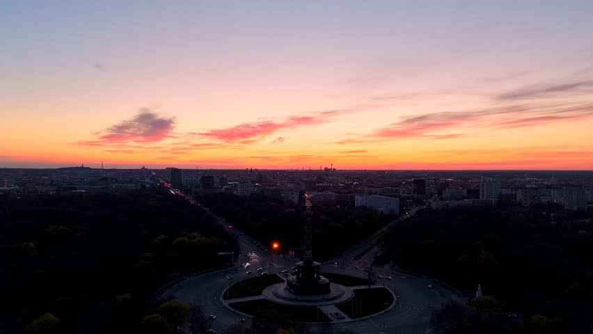 Berlin Victory Column Night Hyperlapse (06.04.2026 Berlin, Germany)
