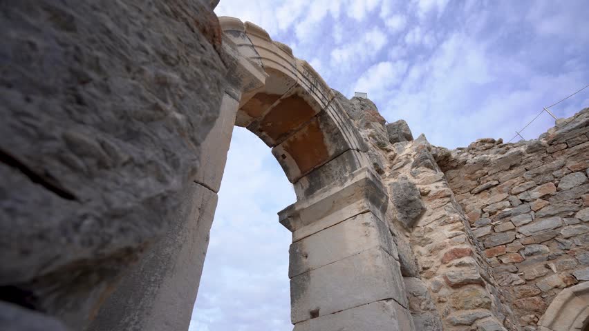 Historical ruins in the ancient city of Ephesus in Turkey