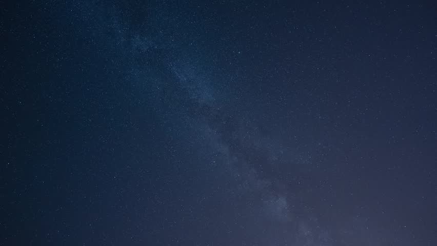 Majestic Milky Way Galaxy and Stars in Clear Night Sky Time-lapse