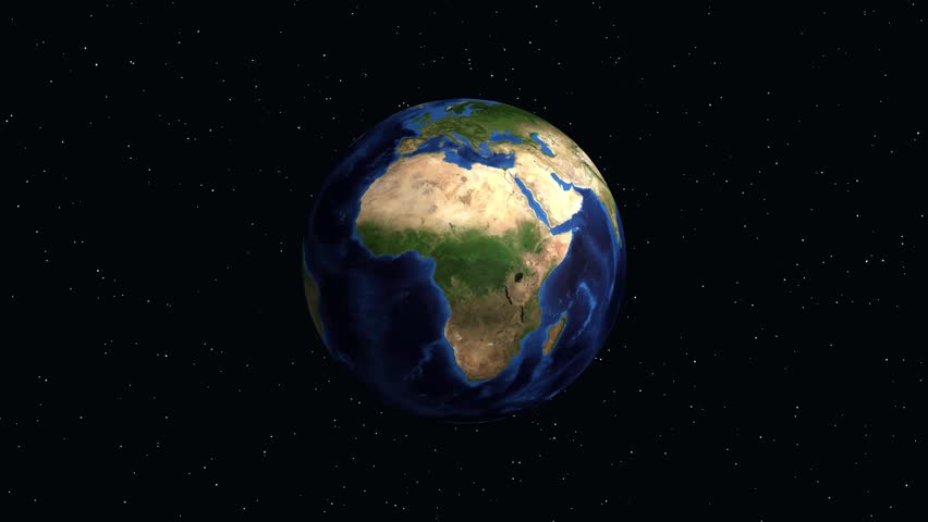 A digital animation zooms from space into Central America, highlighting San Jose with population statistics