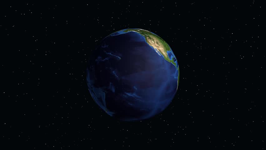 3D Earth rotation and zoom into Durban South Africa with population data and location marker