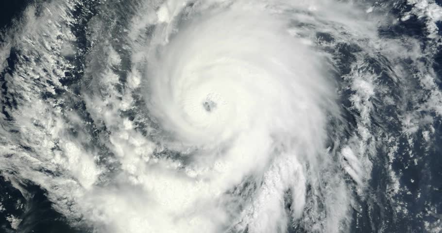hurricane clouds cyclone eye storm in 3d render storms above cloud