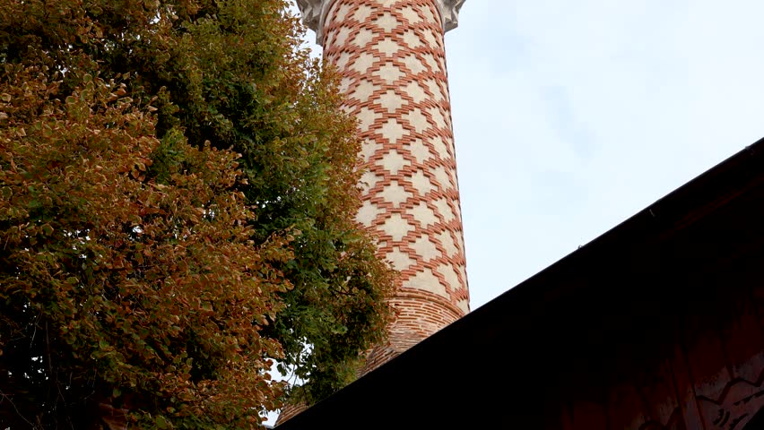 Dzhumaya Mosque in Old Town of Plovdiv, Bulgaria, 4k video
