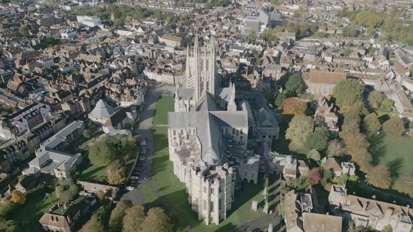 Canterbury Cathedral North Side Aerial View Autumn England Kent UK Historic