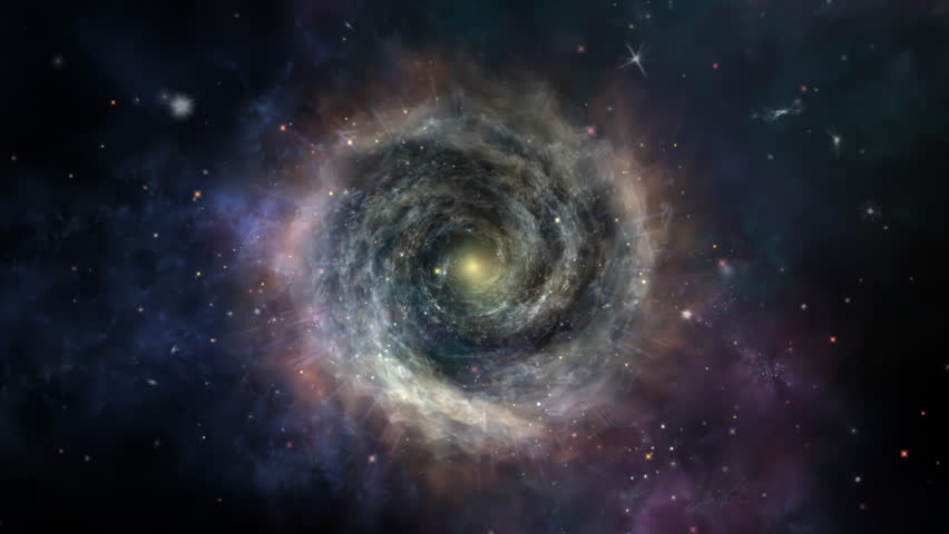 Spiral Galaxy Vortex in Deep Space With Nebula Clouds. A swirling spiral galaxy surrounded by luminous nebula clouds and distant stars, filled with cosmic dust and light; evokes mystery, scale and wonder of outer space and interstellar phenomena.