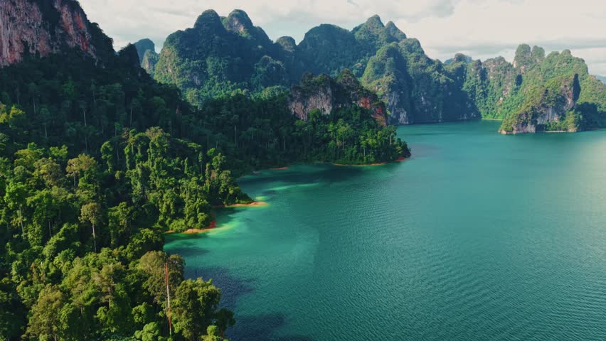 Aerial view of Khao Sok national park