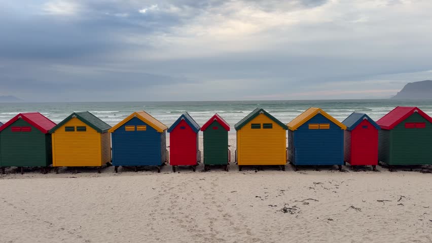 MuIzenberg Beach with its world famous colourful beach huts.
Cape Town, South Africa
