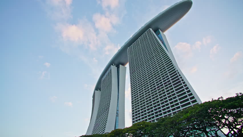 Cityscape of Singapore city and Marina Bay Sands. Tourist locations in Asia, latest modern architecture urban landscapes.