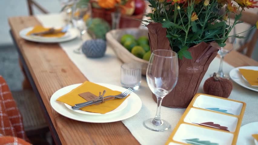 Family Thanksgiving Dinner festive table with delicious food healthy meal christmas holiday