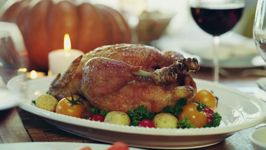 roasted chicken turkey happy thanksgiving food lunch homemade turkey feast celebration holiday meal