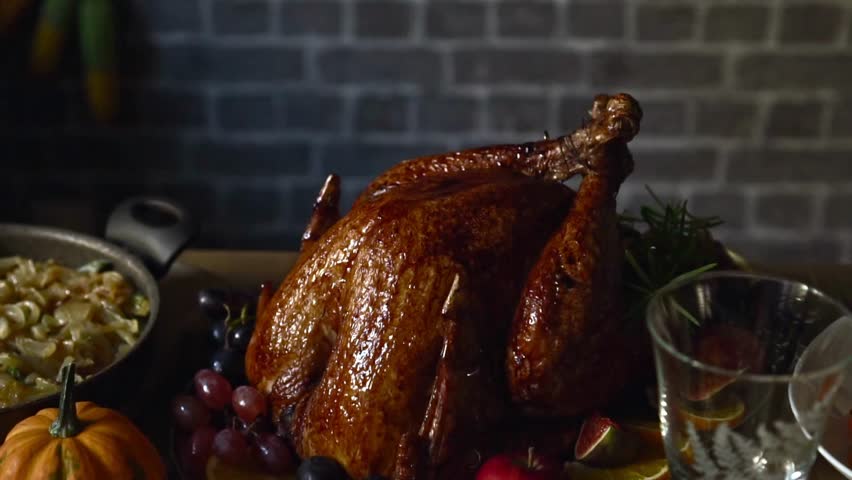 roasted chicken turkey happy thanksgiving food lunch homemade turkey feast celebration holiday meal