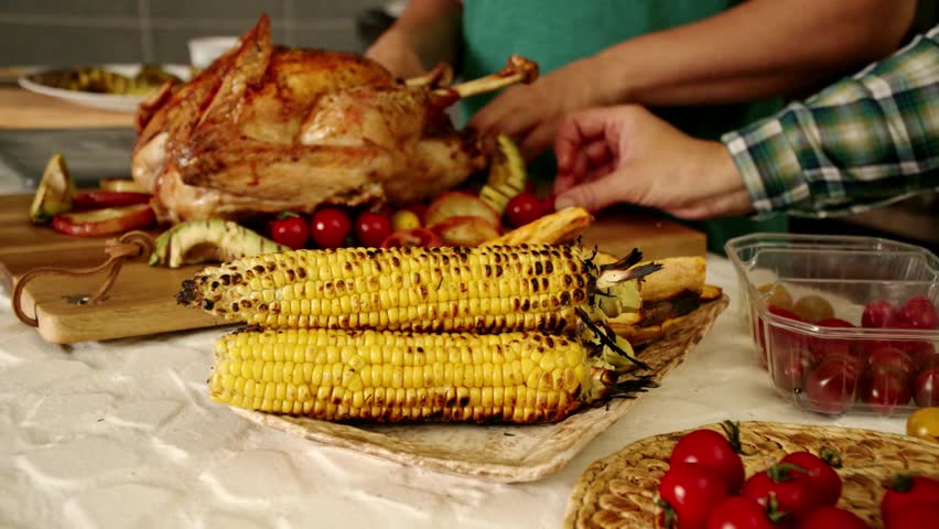 roasted chicken turkey happy thanksgiving food lunch homemade turkey feast celebration holiday meal