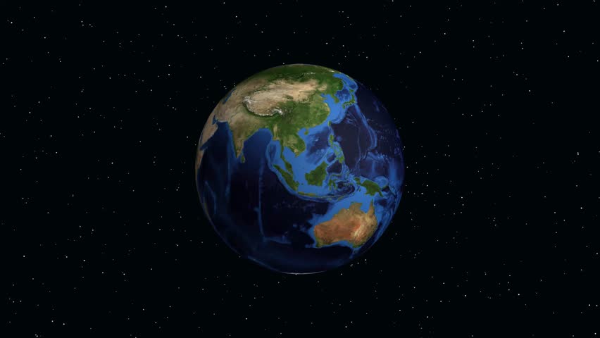 Digital globe rotates and zooms from space to a location pin over St Louis Missouri