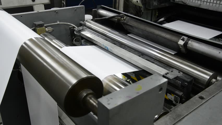 Print shop, Newspaper printing, Roll Paper goes fast of the webset based