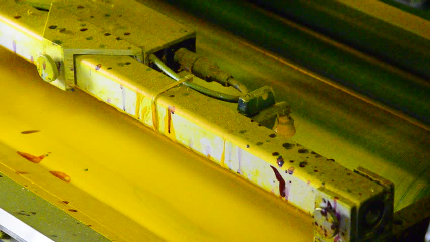 Yellow on the press, Yellow ink of a four colour offset printing press