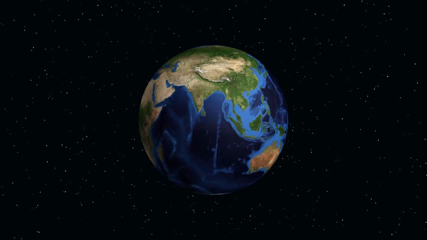 Digital globe rotates and zooms into North America, pinpointing Lake Charles with geographic data