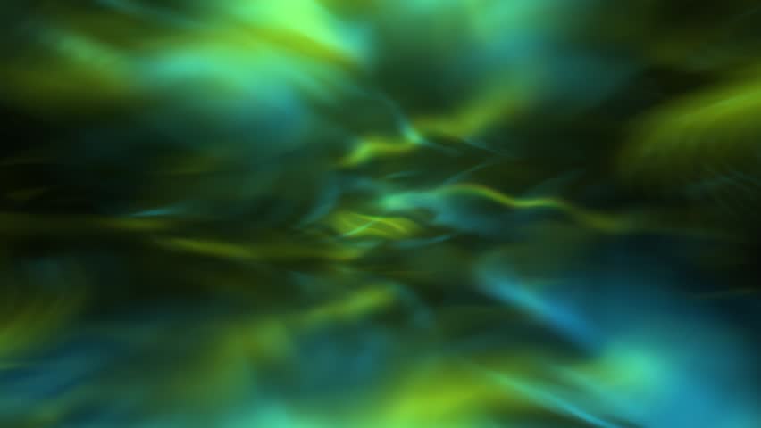 Abstract green and yellow liquid energy background with soft teal glow and flowing glossy waves, atmospheric plasma blur with smooth motion and luminous depth, futuristic digital texture with dreamy fluid distortion, moody neon color field and immersive abstract sci fi ambience