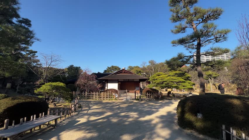 Walking in Hiroshima Shukkeien Garden Japan