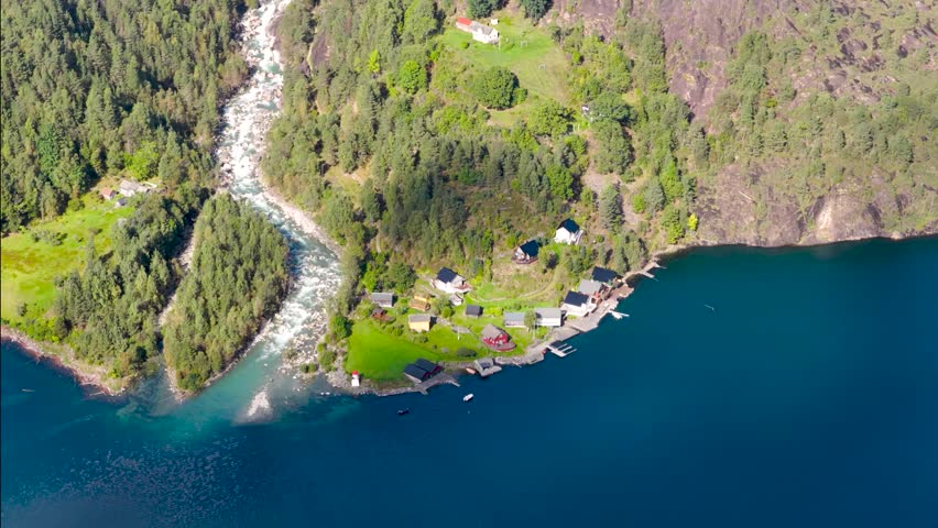Lyngnesvika descending  over Norway Waterfall