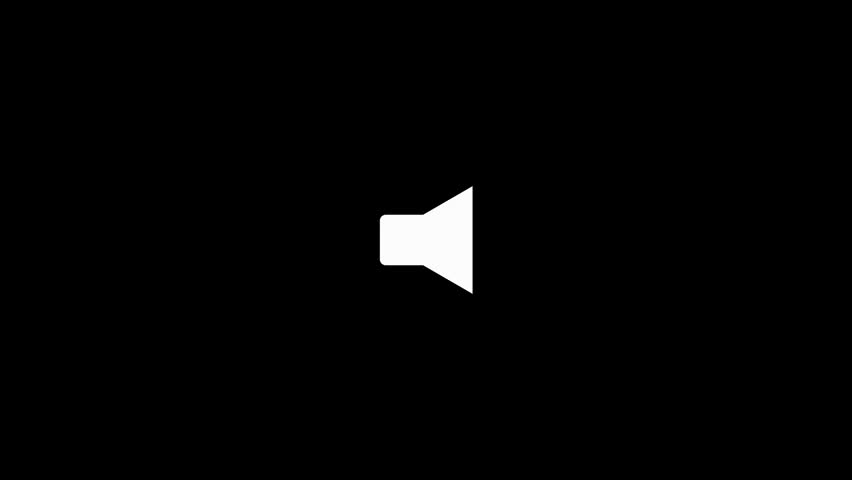 Animated speaker icon with dynamic volume waves, smooth motion effect, optimized for audio UNI and sound visualization, isolated on black background