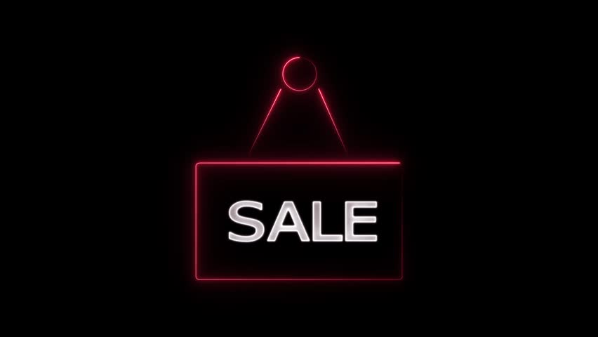  A graphic representation of a "SALE" neon sign. 
