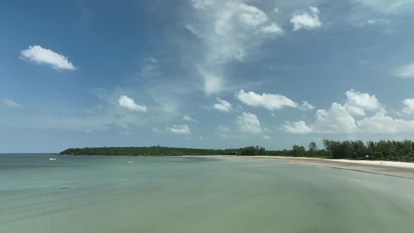 Beatiful beach and coastline in Sawi district, Chomporn province in Thailand
