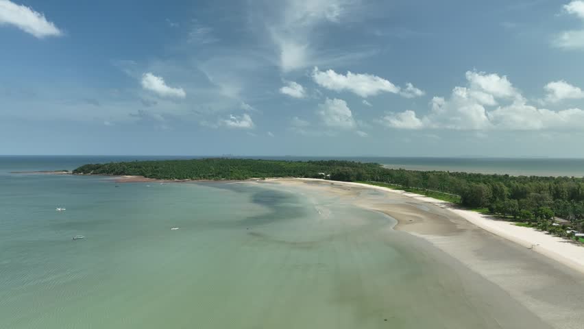 Beatiful beach and coastline in Sawi district, Chomporn province in Thailand
