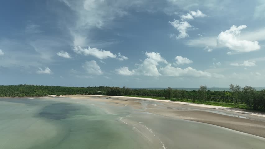 Beatiful beach and coastline in Sawi district, Chomporn province in Thailand

