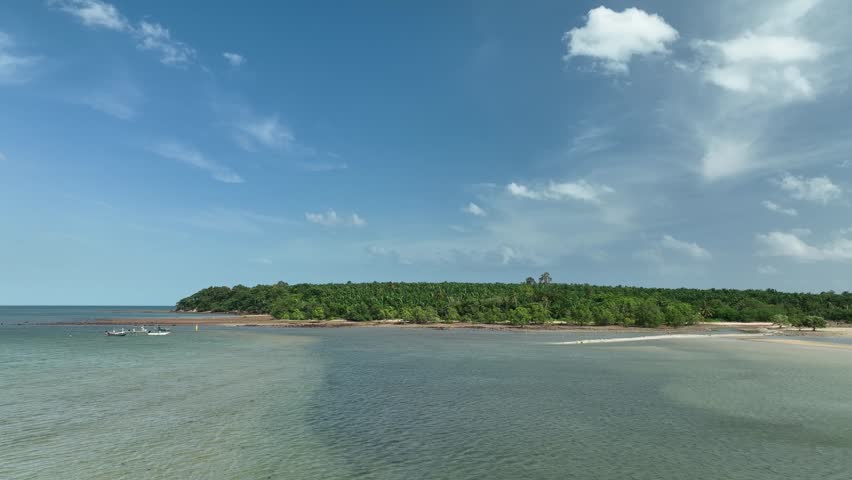 Beatiful beach and coastline in Sawi district, Chomporn province in Thailand
