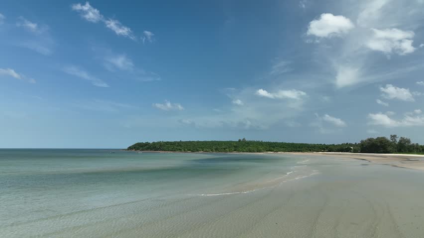 Beatiful beach and coastline in Sawi district, Chomporn province in Thailand
