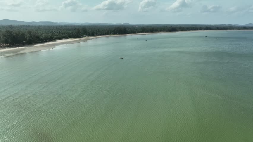 Beatiful beach and coastline in Sawi district, Chomporn province in Thailand