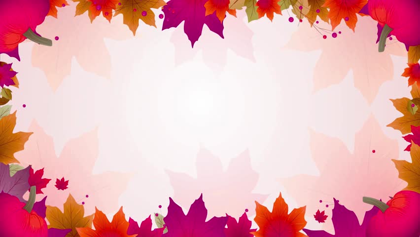 Vibrant Autumn Season Maple Leaves and Pumpkin Background