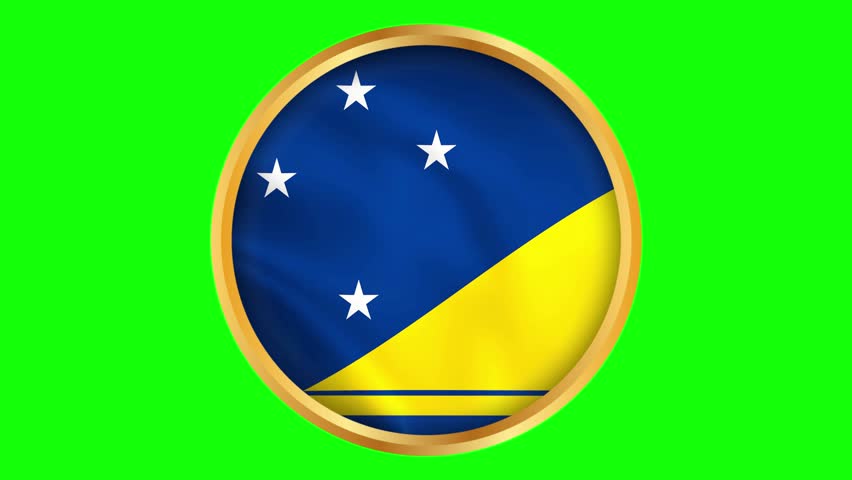 The national flag of Tokelau featuring a golden canoe and the Southern Cross, waving inside a circular gold frame. Ideal for Pacific Island themes.