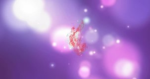 Red-orange ribbon appearing, particle cloud unfurling, spiraling and dispersing for glowing nebula. Filaments, specks, vortex, bokeh, gradient, purple, teal - Powered by Shutterstock - Get 15% off with code: PIKWIZARD15