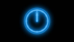 Rotating Neon Circle Clock Animation, Modern Neon Glow Analog Clock Isolated Animation - Powered by Shutterstock - Get 15% off with code: PIKWIZARD15