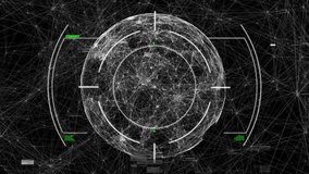 Vertical video: Wireframe tech globe emerging, green cursor initiating rings rotating and scanning. Sphere, hud, interface, data, cyber, digital, glitch - Powered by Shutterstock - Get 15% off with code: PIKWIZARD15