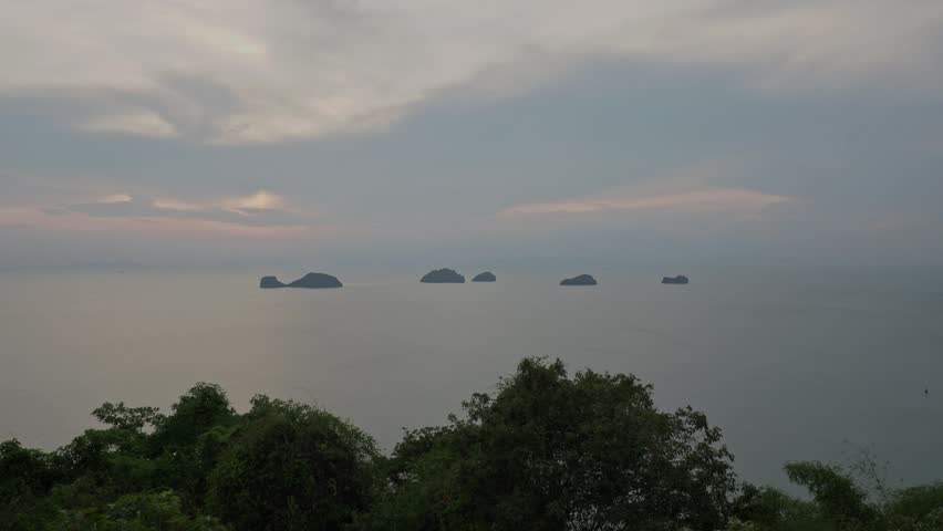 Group of tropical islands in sunset time. Koh Samui. Thailand.  