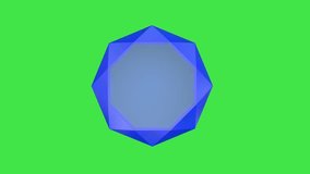 Round faceted blue gemstone rotates 360 degrees in a seamless loop on a green chroma key background, elegant 3D animation perfect for luxury, jewelry and premium design overlays - Powered by Shutterstock - Get 15% off with code: PIKWIZARD15
