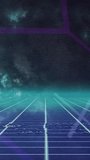 Vertical video: Neon grid holding while cyan beam appearing dots rising glyphs spinning showing HUD. Synthwave, cyberpunk, futuristic, horizon, teal, glow, vertical video - Powered by Shutterstock - Get 15% off with code: PIKWIZARD15