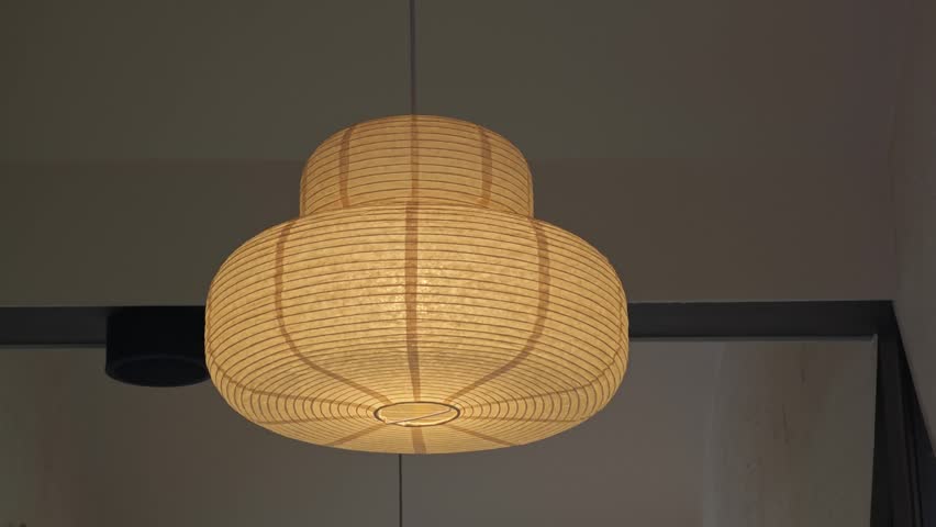 Hanging lamp on the ceiling.