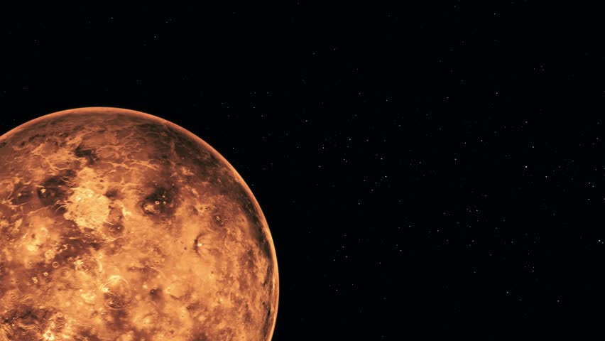 Venus in the Starry Night Sky, Detailed view of the planet Venus against a starry background