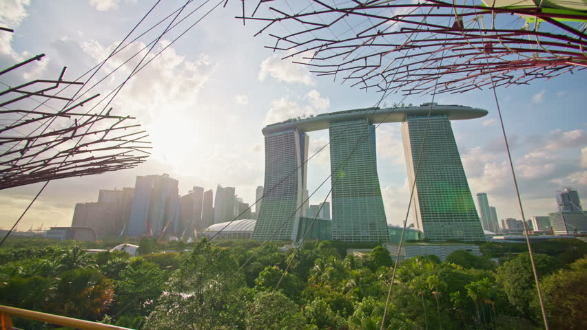 Iconic Singapore skyline with Marina Bay Sands captured from Gardens by the Bay highlighting modern architecture and Asian travel attractions