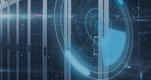 Round scanner and rotating technology enhance global business digital interfaces. Global business finances connections and digital interface concept digitally generated video. - Powered by Shutterstock - Get 15% off with code: PIKWIZARD15