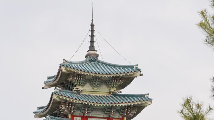 National Folk Museum of Korea pagoda tilt down detailed roof Seoul