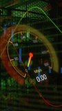 Animation of data processing and server room over speedometer. Global business and digital interface concept digitally generated video. - Powered by Shutterstock - Get 15% off with code: PIKWIZARD15