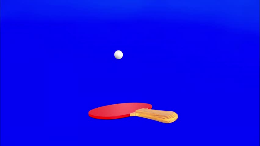 Table Tennis Paddle and Bouncing Ball Single Object
